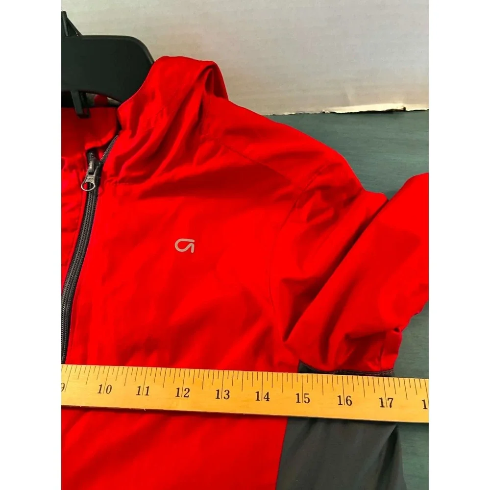 Gap Kids Boys M 8-9 Red Gray Hooded Windbreaker Jacket Full Zip Lightweight